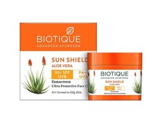 Biotique Sun Shield Aloe vera 30 SPF Sunscreen Ultra Protectective Cream 50gm-