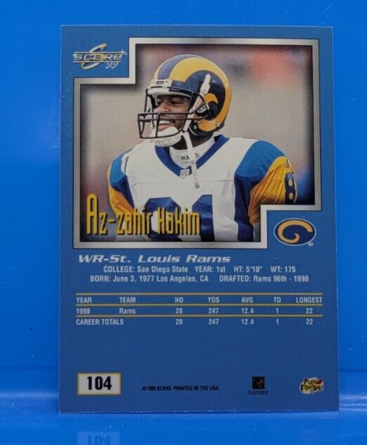 Az-zahir Hakim, WR - Rams - Score, 1999 - #104 | eBay