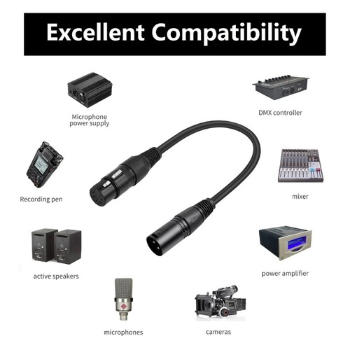 Professional 3 Pin Male to 5 Pin Female DMX512 Adapter Cable for Stage Lighting - Afbeelding 3 van 8