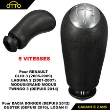 Pommeau de Levier de Vitesse NOIR Boite 5 pour CLIO 3 Laguna 2 Modus Twingo 3