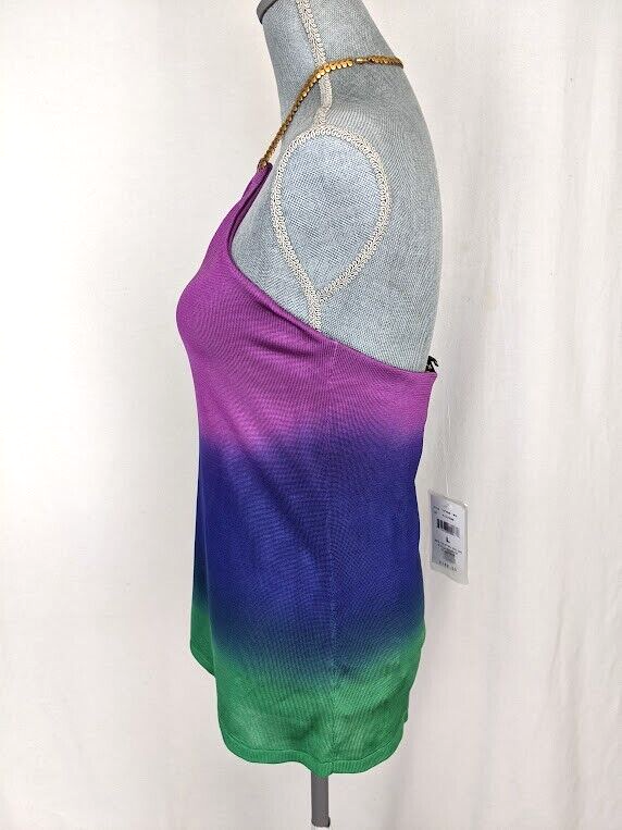 RALPH LAUREN PURPLE LABEL シルク100大判 ポンチョ Ralph Lauren Black Label Ombre Silk Knit Top Halter, sz L