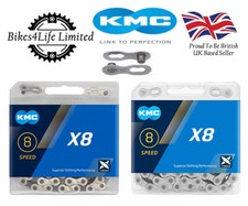 KMC X8 8.93 8.99 Silver/Grey Or Silver 114-116 Links / Missing Link Cycle Chains