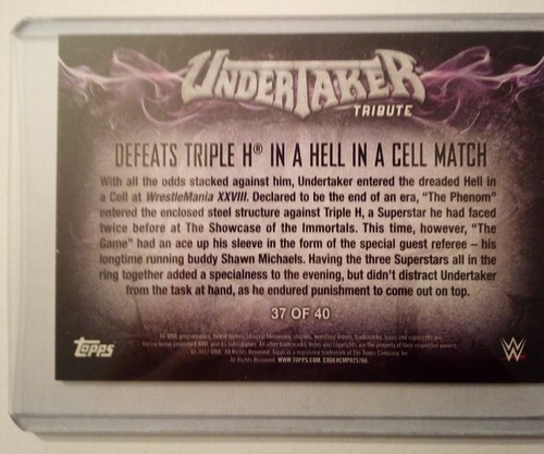 Wrestling Tribute card Undertaker Defeats Triple H - Picture 2 of 2