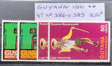 TIMBRES GUYANA 1971 YT N° 386 à 389 NEUFS ** MNH