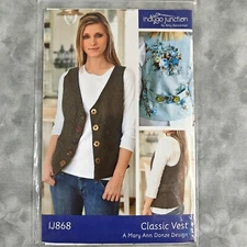 Indygo Junction Classic Vest Pattern IJ868 🧵 Sizes S-3XL Sewing Craft