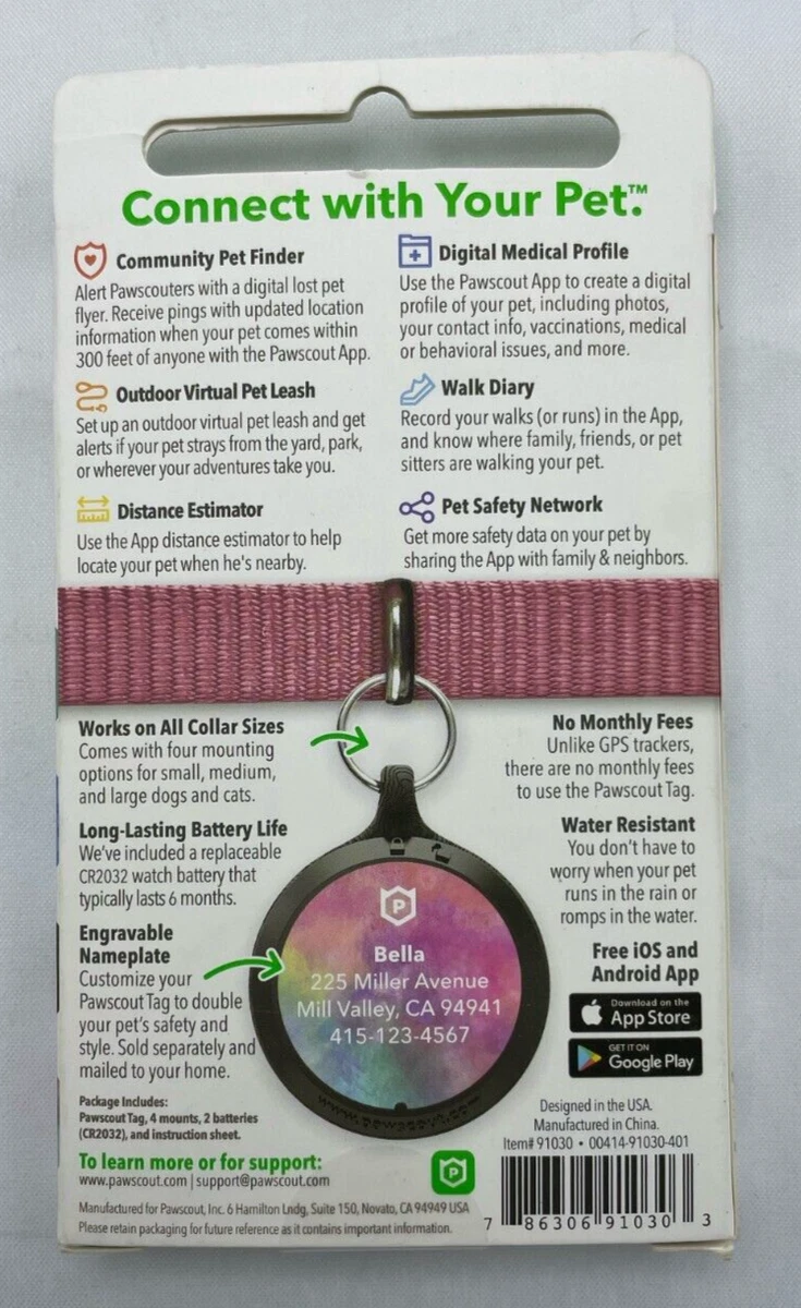 Pawscout The Smarter Pet Tag Community Pet Finder Virtual Pet Leash NEW BOX