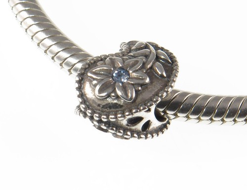 Chamilia 925 silver & crystal FLORAL PAISLEY charm bead, summer folk harvest - Picture 4 of 11