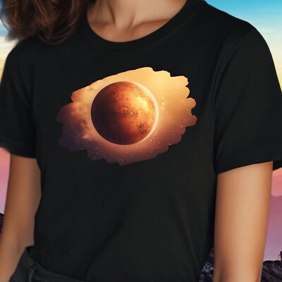 T-Shirt Frauen Mars Planet Motiv Baumwolle Größe S bis 3XL