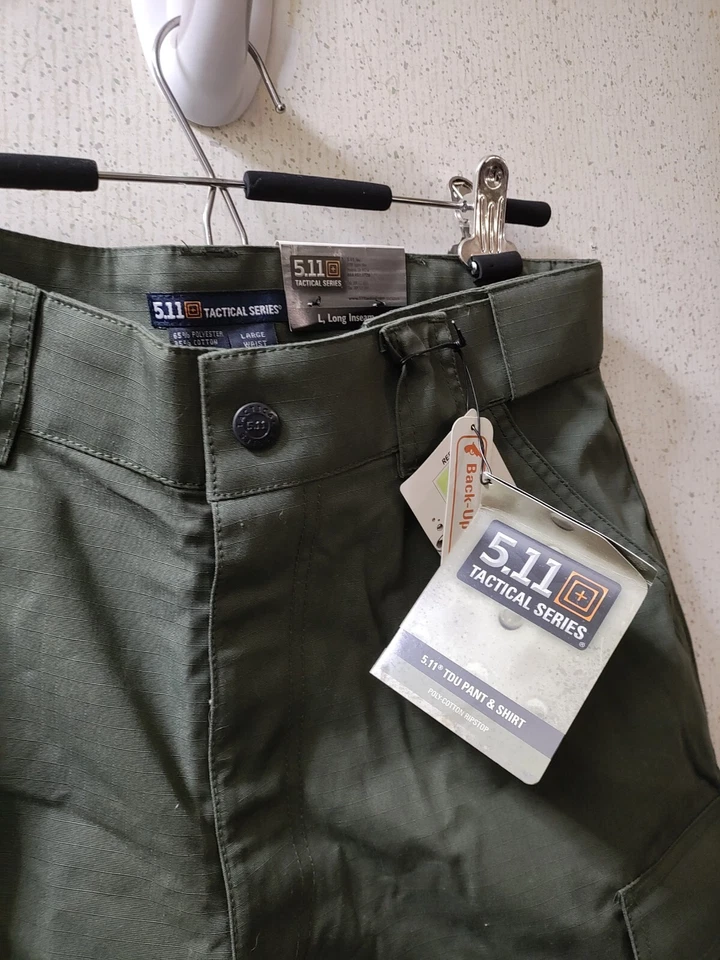 Pantalones tácticos 511 Ripstop verde carga pantalones de trabajo tela de teflón grandes 35,5-39  Foto 2 de 4