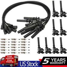 UF378 Ignition Coil + Spark Plug + Wire Set For Dodge Ram 1500 2500 3500 5.7L V8