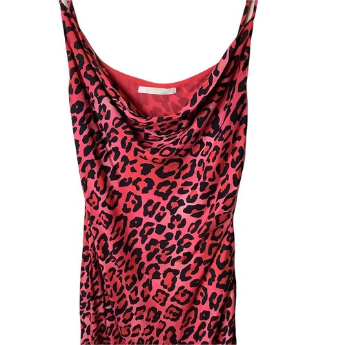 Talulah Midi Slip Dress Size M Pink Leopard Print Cami Side Slit Lightweight - Picture 3 of 10