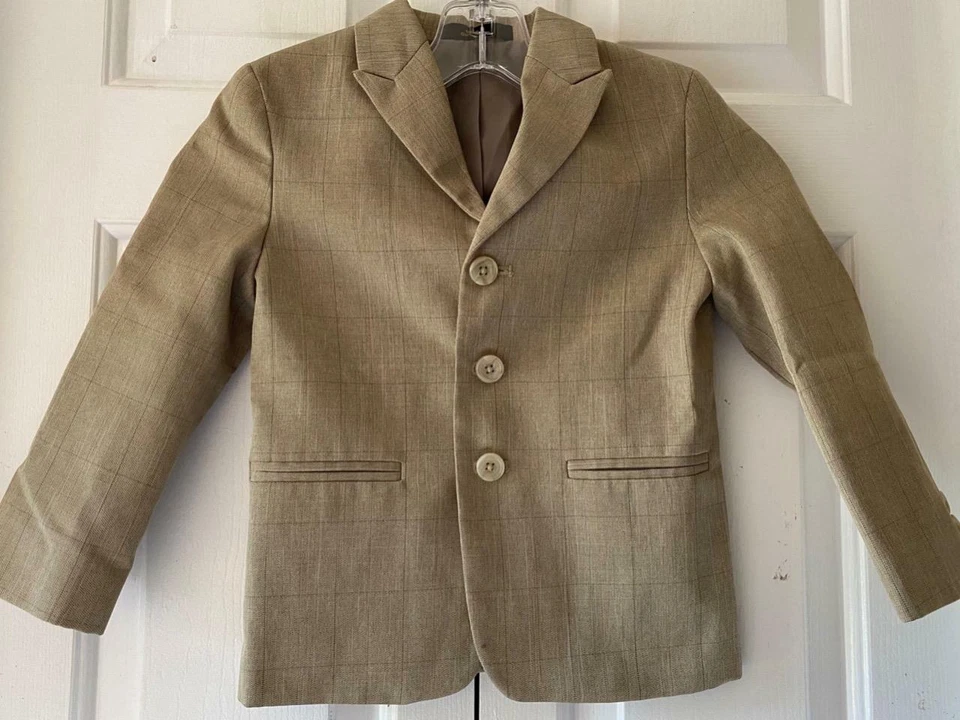 Jaqueta blazer George Boys bege cáqui janela casaco esportivo calça terno tamanho 4 - Imagem 2 de 4