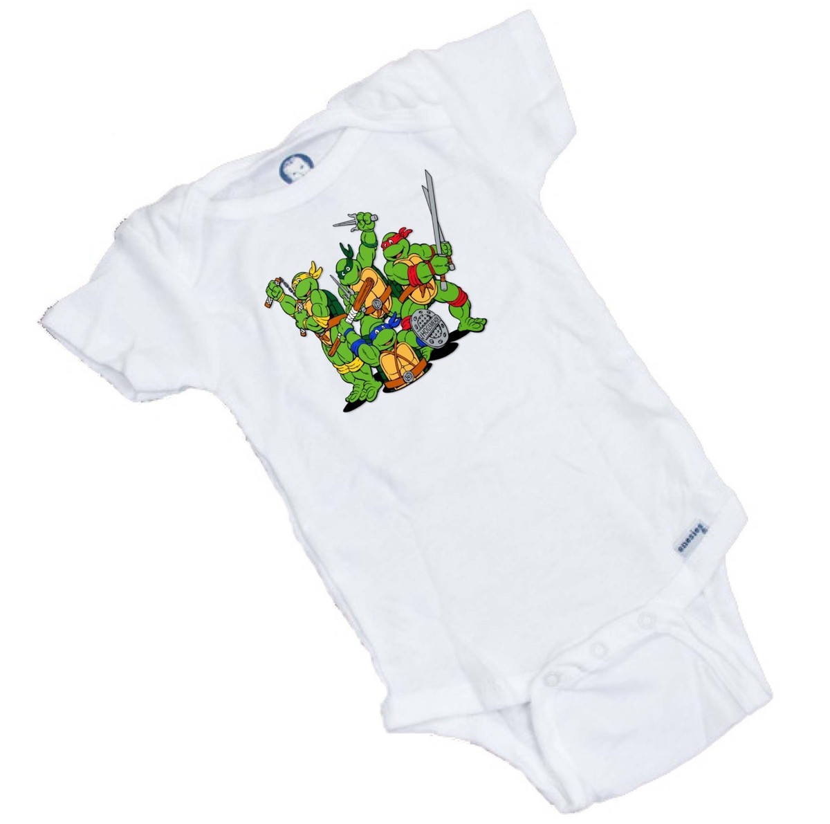 TEENAGE MUTANT NINJA TURTLES X SHEIN Baby Girl rtoon Printed Short Sleeve Body