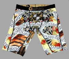 Ethika FAMILIE Lion Crest Zebra Roses Crown Dots Long Boxer Briefs Men's NWT