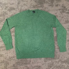 J. Crew Mens Lambswool Blend Raglan Crewneck Sweater Green Large AA027