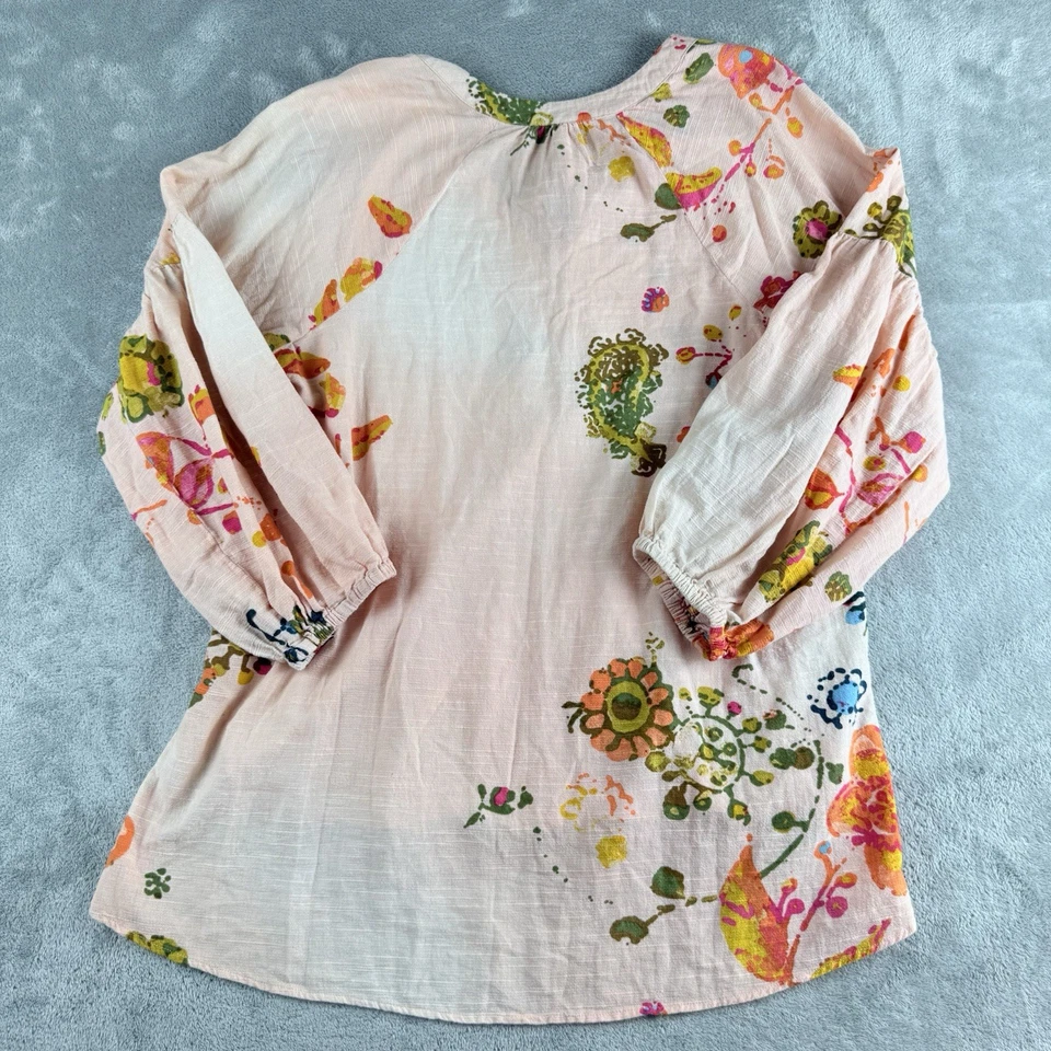 Melissa McCarthy Seven7 Top Mujer Grande Rosa Floral Borlas Manga Abullonada Boho Foto 2 de 4