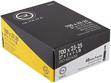 Sunlite Standard Presta Valve Tubes, 700 x 23-25 (27 x 1.375) / 48mm, Black - Picture 1 of 1