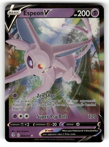 Espeon V NM 064/203 Holo Evolving Skies Pokemon Holo V Rare