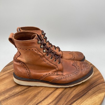 Allen Edmonds Boots Mens Size 12 D Wingtip Dress Walnut Leather Burnished