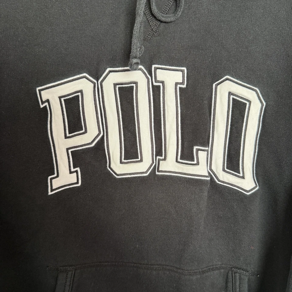 Polo Ralph Lauren Sudadera con Capucha Para Hombres XL Negro Logo Colegial Artículos Deportivos Foto 3 de 4