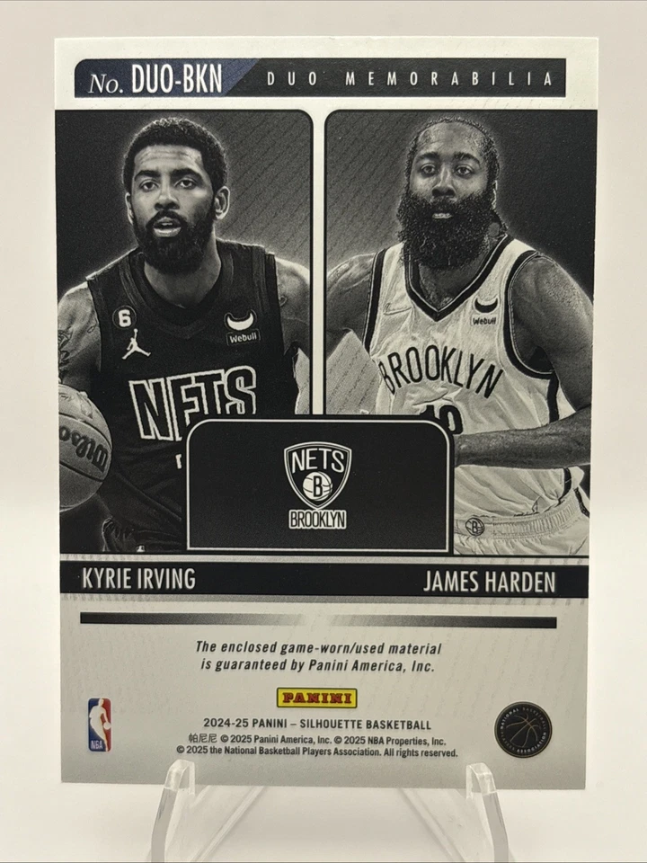 2024-25 Panini Silhouette Duo Memorabilia Kyrie Irving & Harden Game Worn -E - Image 2 of 2