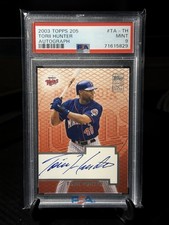 2003 Topps 205 - Torii Hunter Autograph Minnesota Twins PSA 9
