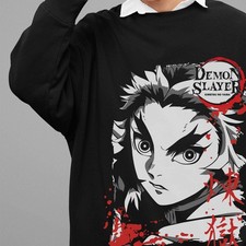 Demon Slayer Sweatshirt Rengoku Kyojuro Sweater Kimetsu No Yaiba Unisex Pullover