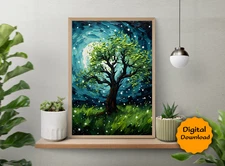 Digital Image Picture Wall Art Twinkling tree for living room and bed room C-15