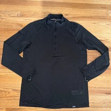 Patagonia Capilene Thermal Weight Zip Neck Pullover Mens Medium Base Layer Black
