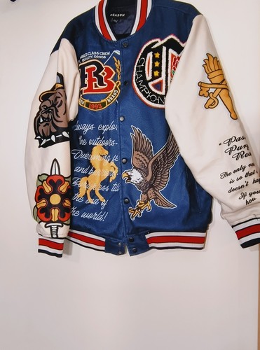 Reason Varsity Fearless Letterman Champions World class Graphic Jacket size XL - Picture 2 of 14