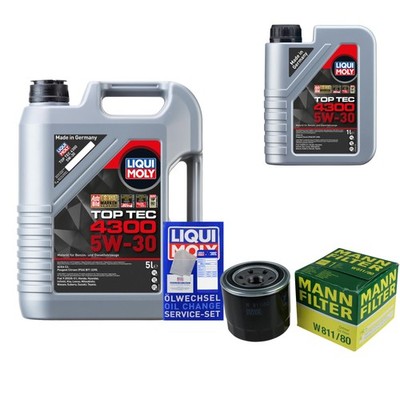 MANN-FILTER Ölfilter 6L Liqui Moly Top Tec 4300 5W-30 für Hyundai FD 1.4