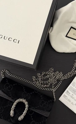 Gucci Dionysus GG Umhängetasche Klein Schwarz Samt - Bild 1 von 4