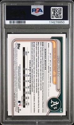 Nick Kurtz 2024 Bowman Draft Chrome 1ST Sapphire Refractor Auto 