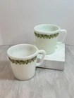 2 Pyrex Crazy Daisy Spring Blossom Coffee Cup Mugs D Handle  VINTAGE
