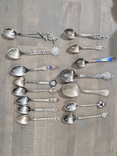 144g STERLING SILVER Souvenir Spoon LOT 15 Vintage Stamped .925, Sterling, 800
