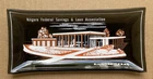 Vintage Kilgore Federal Savings & Loan Ashtray Smoked Glass Tray Dish Texas