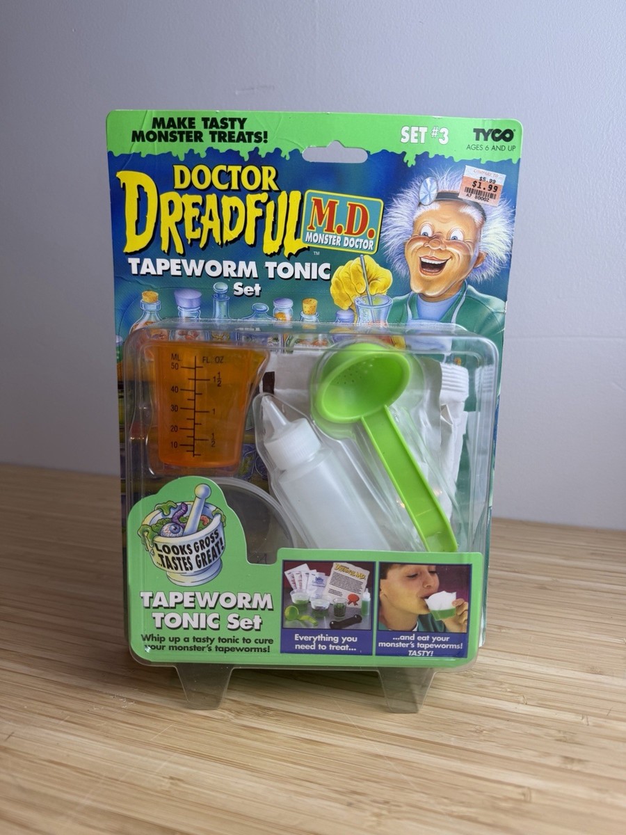 RARE TYCO DOCTOR DREADFUL 'SET #3 TAPEWORM TONIC' DR DREADFUL 1996