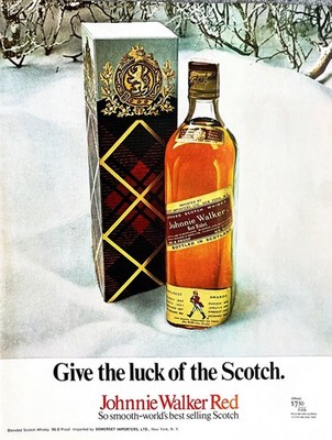 1970 JOHNNIE WALKER SCOTCH WHISKY Original Vintage Print Ad Whiskey 10'' x 13''