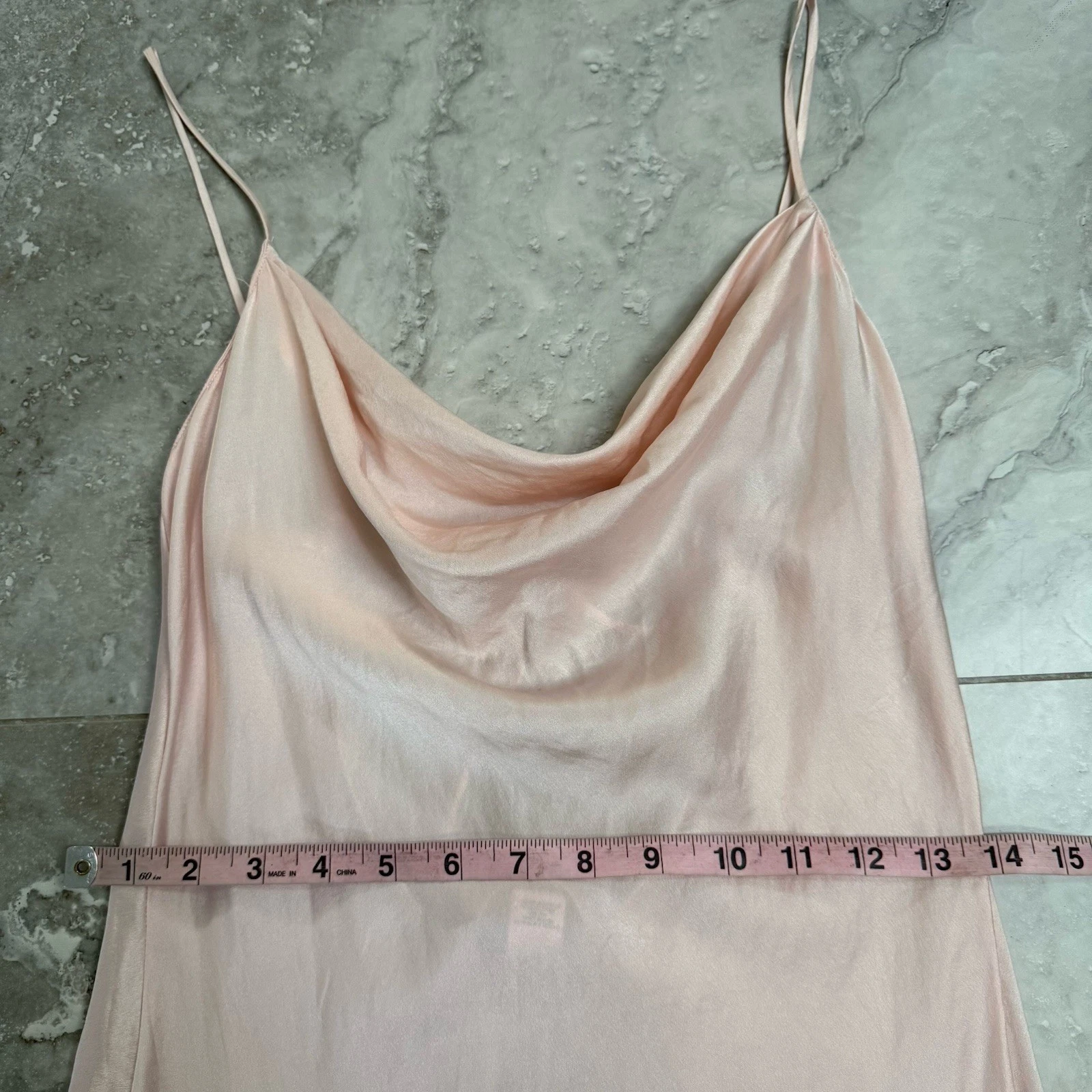 UNDERCOVER Camicia da notte Victoria's Secret 100% seta slip maxi collo cappuccio rosa schiena aperta XS