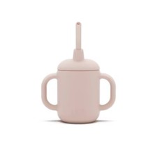 4oz 3-in-1 Silicone Training Cup with Straw - Grapefruit