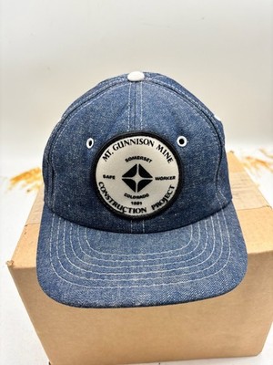 Cardinal Denim Snapback Hat Mt. Gunnison Mine Construction Project Vintage