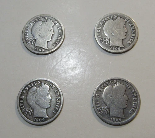 Photo of a 1909-P Barber Dime from an eBay listing that sold on Jul 17, 2026
