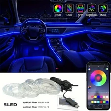 7M 22.97Ft RGB LED Car Interior Fiber Optic Neon Strip Atmosphere Light Kit APP