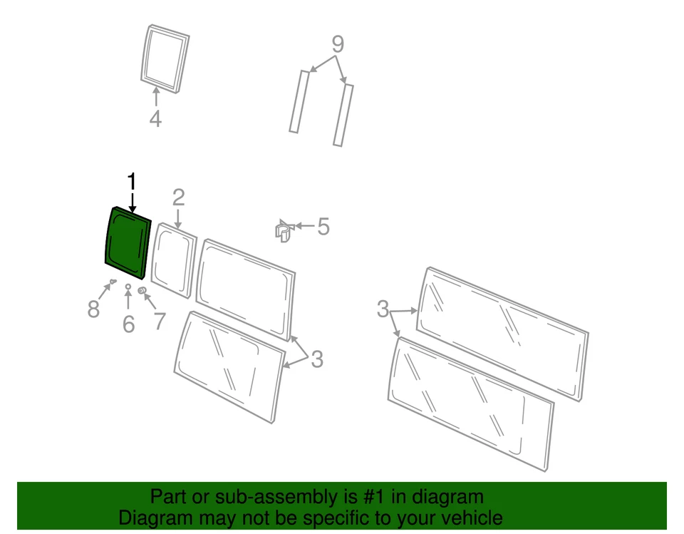 Cristal ventana delantera izquierda carrocería lateral original 20906515 Foto 2 de 2