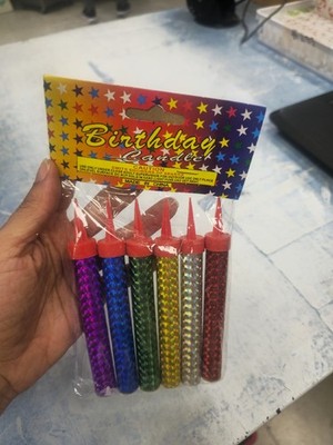 Package Of 6x 5 Inches Sparkling Birthday Candles 