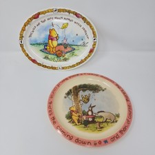 Vtg Melamine Winnie the Pooh Plate Set of 2 Kids Disney Selandia Tigger Piglet
