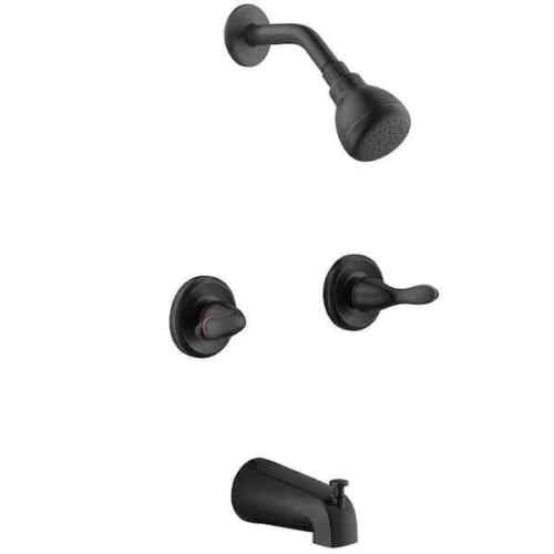 Rubinetto per vasca e doccia Costruttore 2 maniglie 1 spruzzo in bronzo (valvola inclusa)