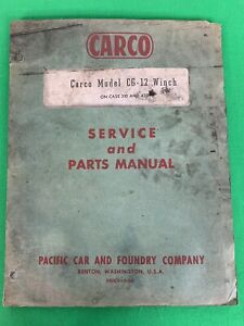 CARCO Winch Parts Service Manual Book Catalog on Case 310 & 420 | eBay