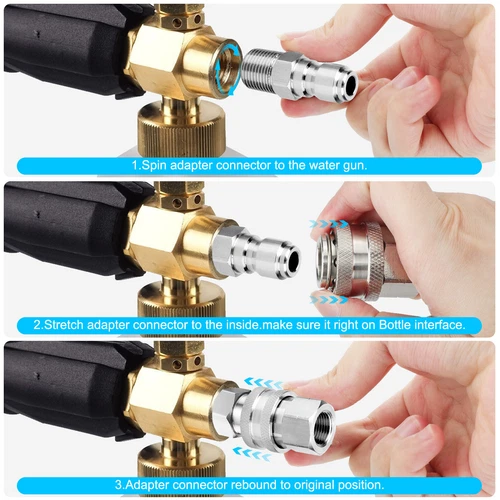 4Pcs NPT 3/8 Inch Pressure Washer Adapter Stainless Steel Quick Connect Fitting - Bild 6 von 10