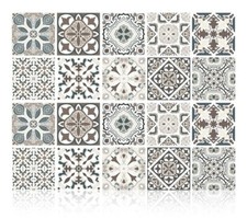 20Pcs Tile Decorative Stickers, European Style, Frosted Matte Film Kitchen Tile 